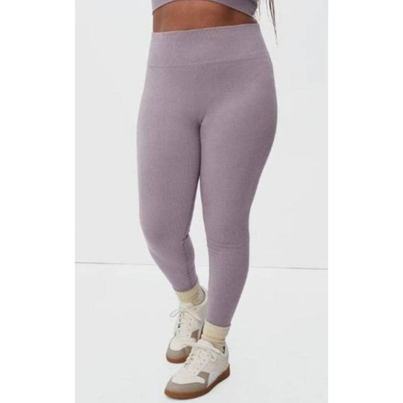 Everlane Leggings Womens Purple The Seamless Rib Full Length High Rise - Picture 1 of 13